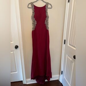 Abby Paris Burgundy gown